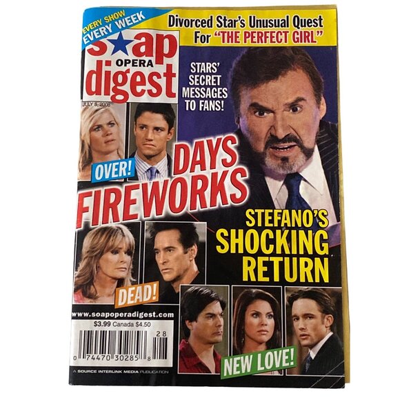 days of our lives soap opera digest joseph mascolo stefano july 8, 2008 Vintage - Picture 1 of 10